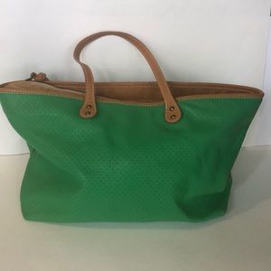 Green Sofia C. Genuine leather tote made in Italy